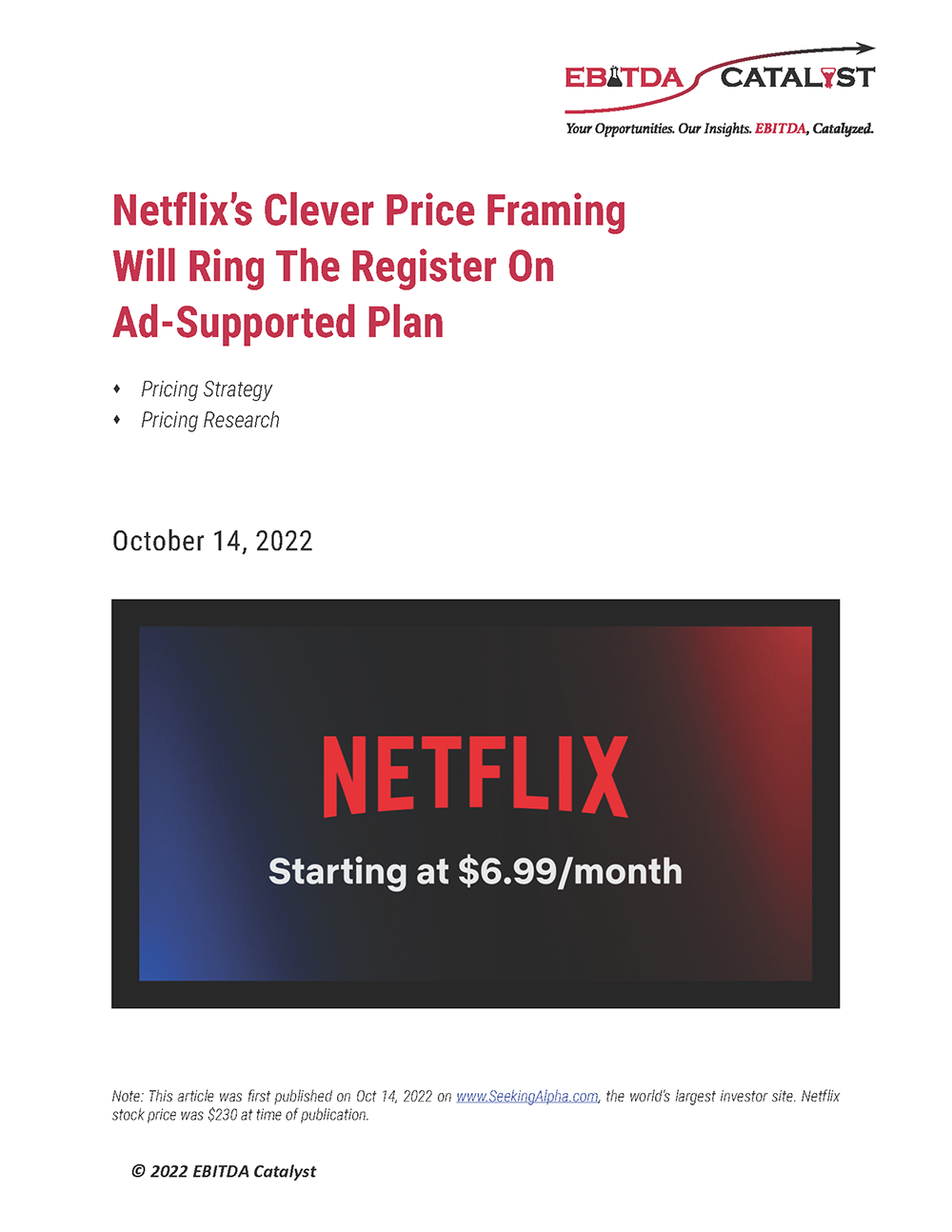 Netflix Clever Price Framing
