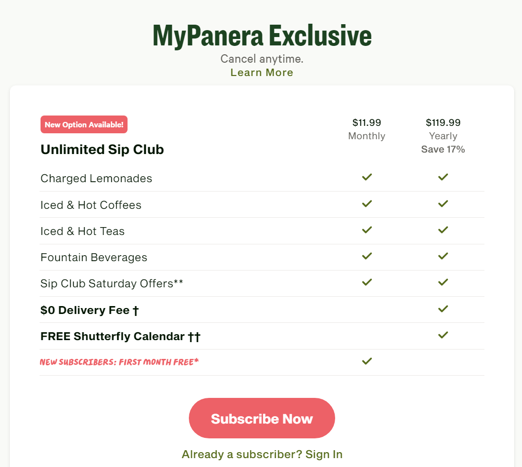Panera's subscription plan monetizes a low-cost asset: its beverages.